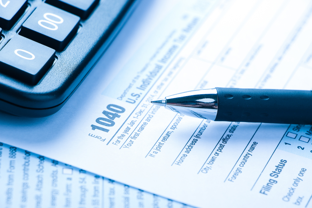 Tax form and financial concept